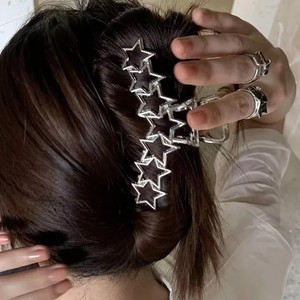 À la mode Y2K étoile coeur pinces à cheveux pour femmes or argent antidérapant métal grand moyen Style coréen alliage <span class=keywords><strong>crabe</strong></span> <span class=keywords><strong>pince</strong></span> chapeaux - Product Image 2