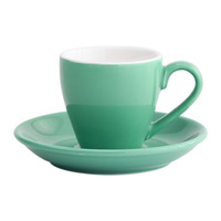 Tasses et soucoupes pour café expresso, couleurs mélangées, mates/brillantes, ensemble de couleurs et logo personnalisés, 80ml
