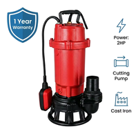 Pompe submersible à broyeur pour eaux usées Kaislen WQG1500 2HP 1.5kW en fonte, 340L/min, hauteur de refoulement 17m, broyeur 2 pouces pour fosse septique, CE