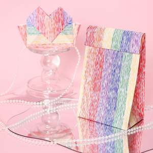 ม้วนกระดาษทิชชูม้วนสำหรับวันเกิดกระดาษห่อกระดาษสีรุ้งงานฝีมือที่ยอดเยี่ยม - Product Image 3