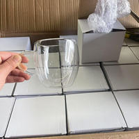Tasses à café en verre 150ml 250ml 350ml 450ml, tasses à double paroi isolées en verre avec poignée, parfaites pour le café