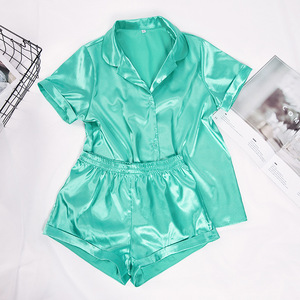 Pijamas de Satén Personalizadas para Mujer, Pijamas de Manga Corta para Mujer, Conjunto de Pijamas de Satén Unisex, Pijamas Cortos de Satén - Product Image 2