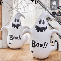 Décoration Gonflable d'Halloween Fantôme Blanc en PVC Léger pour Intérieur et Extérieur