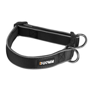 Collier de chien en nylon réfléchissant D-Ring avec rayures de sécurité nocturne motif solide pour petits et grands chats et chiens Collier de chien - Product Image 2