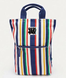 Women's 2025 Feminine <b>Backpack</b> Waterproof and Anti-Theft Fashionable Soft <b>Canvas</b> Bag for Daily Travel for Spring Rainbows - Product Image 1