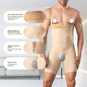 Faja Moldeadora Exclusiva para <span class=keywords><strong>Hombre</strong></span>, Antibacteriana, Postoperatoria, Levanta Glúteos, Ajusta <span class=keywords><strong>Abdomen</strong></span>, Cintura y Muslos - Product Image 1