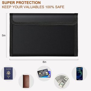 CUSTOM 8x5 Inch Small Fire Safe Storage Pouch Fireproof and Waterproof Money <b>Bag</b> for Passport - Product Image 2