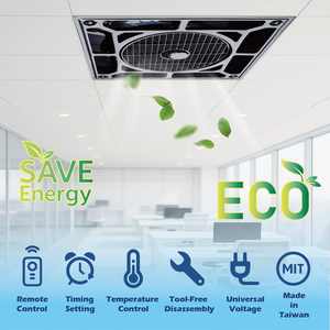 Black <b>Drop</b> <b>Ceiling</b> Fan Quiet Air Circulation For Office And Classroom Cooling With ECO Design - Product Image 4