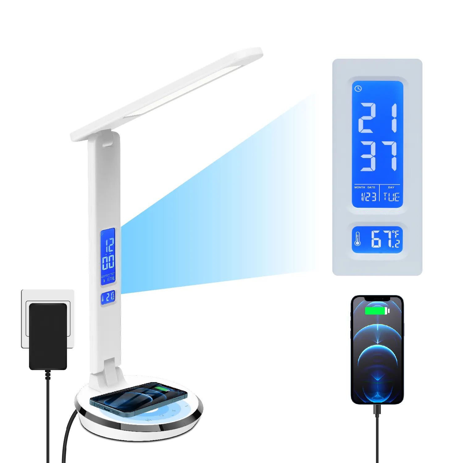 TIANHUA 뜨거운 판매 다기능 디자이너 접이식 Led 책상 램프 현대 침실 충전식 연구 조명 테이블 램프