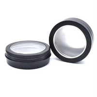 Leere Aluminiumdose mit Transparentem PVC-Deckel 15g 25g 60g 80g 100g 120g 150g 180g Schwarzer Luftdichter Aluminium-Körpercreme-Behälter