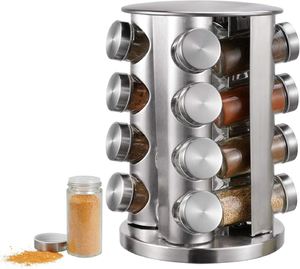 360 Degree Kitchen Accessories Revolving Spice <b>Bottle</b> <b>Racks</b> Set Rotating Condiments Holder Spice <b>Rack</b> Shelf Organizer With Jars - Product Image 1