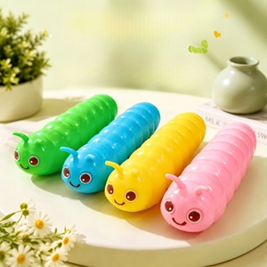 Juguete Antiestrés de Oruga Adorable, Juguete Blando de Dibujos Animados para Niños, 4 Colores Disponibles, Juguete para Aliviar el Estrés y la Ansiedad - Product Image 5