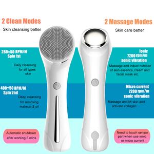 Cepillo de limpieza <span class=keywords><strong>facial</strong></span> sónico inalámbrico todo en 1 2024, dispositivo de cepillo de limpieza <span class=keywords><strong>facial</strong></span> eléctrico impermeable exfoliante - Product Image 6