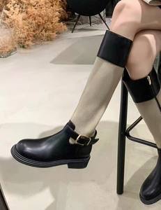 Bottes mi-mollet à bout rond et boucle dorée, fermeture éclair latérale, doublées polaire, style cowboy, pour femme, de la boutique Internet-Famous Store London Avenue - Product Image 5