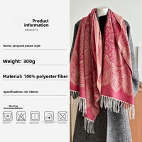 Nouveau style de luxe, châle en polyester jacquard cachemire motif cachemire, 180 cm, pour femme, idéal pour les vacances, avec logo personnalisé