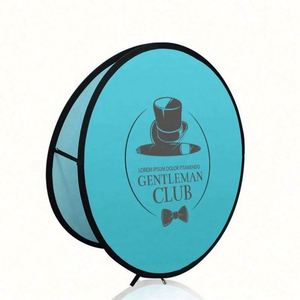 ป้ายแบนเนอร์พับได้แบบพกพาปรับแต่งได้สำหรับงานแสดงสินค้ากลางแจ้ง โครงโฆษณาธุรกิจแบบพับได้ รูปวงรี วงกลม ธงแนวนอน - Product Image 5