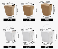 Boîte à nouilles ramen jetable en papier kraft gaufré, emballage alimentaire à emporter, 8oz/16oz/26oz/32oz, pour nouilles et pizza, vente chaude