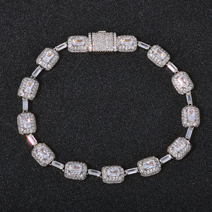 European American High-End Unisex Colorful <b>Gemstone</b> <b>Bracelet</b> Gold Plated 0.3m Thick Claw Setting Trendy Hip-Hop Wholesale - Product Image 5