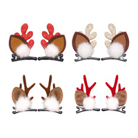 Décorations de Noël non toxiques Lai Jia, mignonnes pinces à cheveux en forme de bois de cerf, accessoires pour cheveux de princesse pour enfants, petit cadeau