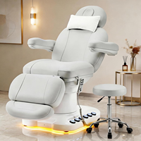 Table de soin esthétique professionnelle électrique réglable en hauteur avec lumière LED, pour spa, soins du visage, table médicale CE ISO