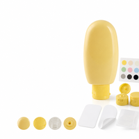 Flacon de désinfectant pour les mains en PET de 50 ml, forme d'œuf, flacon en plastique pour lotion et shampoing avec bouchon rabattable, emballage portable