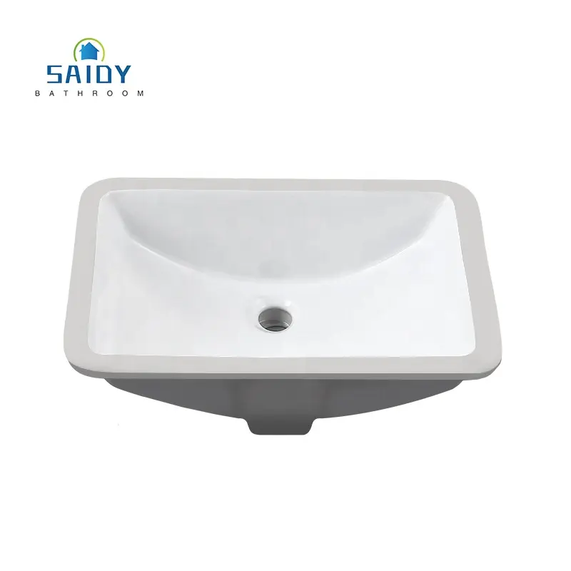1812年中国メーカーシングルホール長方形シンクセラミックアンダーカウンター手洗い洗面台アンダーマウントバスルームシンク