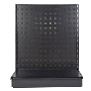 יצרן סין מעיל אבקת מתכת חד צדדית כבד חובה מדפים גונדולה מדפים גונדולה שחור - Product Image 1