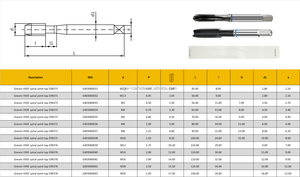 Tarauds à pointe spirale HSS Cobalt M35 haute performance DIN371/376 pour acier inoxydable - Product Image 4
