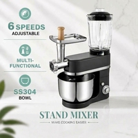 Batteur sur socle multifonctionnel 3 en 1 pour pâtisserie avec mixeur et hachoir à viande