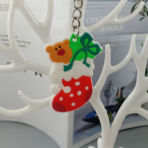 Porte-clés de Noël en PVC avec logo personnalisé 2D/3D en relief avec mousqueton en caoutchouc souple et silicone - Product Image 6