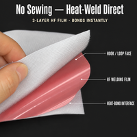 Bande auto-agrippante thermosoudée haute fréquence sans couture pour vêtements, largeur personnalisée, OEM, vente en gros