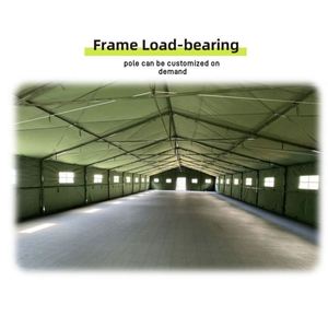 Custom Army-green <b>Canvas</b> Double Layer One Bedroom <b>Wall</b> Tent 100 Persons Durable Frame Four-season All Weather 3000mm - Product Image 3