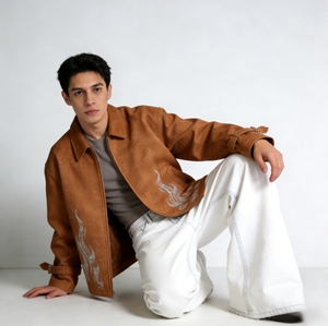 Veste de moto en cuir PU brodée sur mesure, unisexe, décontractée, automne, fermeture éclair, design respirant, taille 6XL disponible - Product Image 1