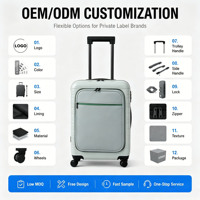 Valise de voyage de luxe à ouverture frontale, nouvelle poche, design durable et extensible, coque rigide en PC imperméable, design personnalisé