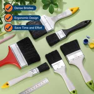 แปรงทาสีอุตสาหกรรม/DIY ขนาด 3 นิ้ว ด้ามพลาสติกเคลือบสารกันน้ำ สำหรับขัดเงาผนังบ้าน ตกแต่งขอบผนัง รับผลิตตามแบบ OEM - Product Image 6