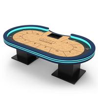 YH 8-10 Joueurs Luxe Miti Couleurs Lumière LED Casino Poker Table Fabriqué en Chine