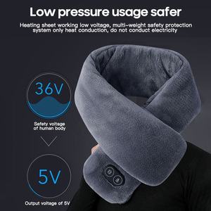 Invierno felpa <span class=keywords><strong>Rosa</strong></span> vibración negro inteligente calefacción inteligente Usb recargable cuello envoltura calentador masaje eléctrico bufanda calentada - Product Image 4