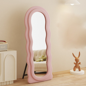 Espejo de Cuerpo Entero Grande, Irregular, de Lujo, con Marco de Terciopelo Ondulado, Espejo Decorativo de Pared para Tienda de Ropa - Product Image 2
