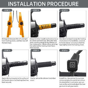 Poignées chauffantes pour guidon de moto WUPP CS-1819A1 12V IP66 étanches, 5 réglages de chaleur, chauffage rapide, manchons en silicone - Product Image 5