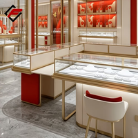 Vitrine de présentation de bijoux et comptoir de présentation de bijoux avec vitrine en verre et éclairage LED