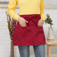 Tablier court personnalisé avec logo, poches latérales, pour restaurant, cuisine, café, bistrot, uniforme unisexe, vente en gros