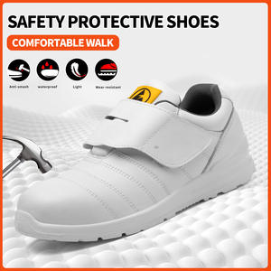 Zapatos de Seguridad JIANKUN Blancos con Suela de Goma, Puntera de Acero Anti-Impactos, Plantilla de Malla Compuesta, Tipo Zapatillas o Chanclas - Product Image 3