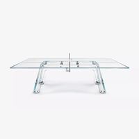 Table de ping-pong en verre trempé moderne de luxe, table de tennis de table professionnelle de designer pour villa haut de gamme, bureau, maison