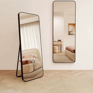 Miroir sur pied double usage pleine longueur avec cadre noir pour usage résidentiel et commercial - Product Image 2