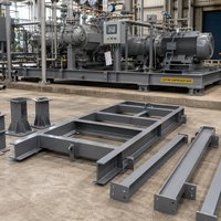 Ensemble de plaque de base de compresseur OEM personnalisé |   Fabrication en acier soudé robuste pour système de compression d'air