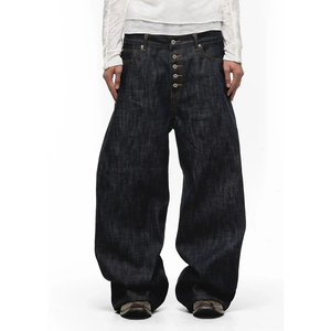 <span class=keywords><strong>Jeans</strong></span> Denim Uomo di Alta Qualità, Vintage, Personalizzati, in Cotone Pesante, Stile Baggy, Gamba Larga, in Denim Giapponese Selvedge, Modello Bootcut - Product Image 1