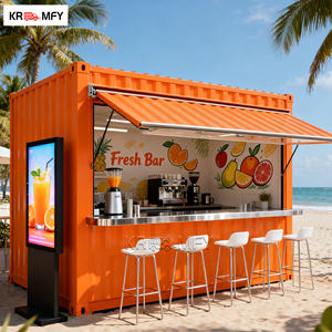 Prefab Ready Made Luxury Bar Flat Pack Shipping Container Coffee Shop with <b>Fiberglass</b> and Aluminum for Snack Food and Chips - Product Image 1