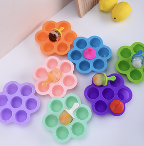 Silicone Popsicle Molds Mini 7-Cavity DIY <strong>Ice</strong> Pop Mold With Colorful Sticks and Drip-<strong>guards</strong> Baby Food Storage Container - Product Image 2