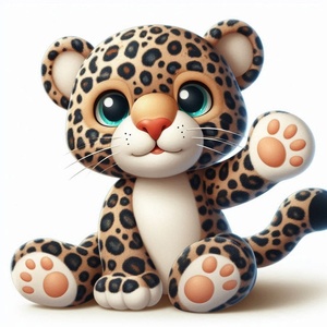 Jouets de mascotte en peluche léopard des neiges réalistes de simulation jouets d'animaux sauvages en peluche léopard sur mesure - Product Image 4
