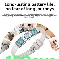 Pulsera Inteligente L18, Reloj de Joyería de Cristal, Monitor de Sueño, Monitor de Salud, Elegante Regalo para Mujer, Resistente al Agua, Fitness